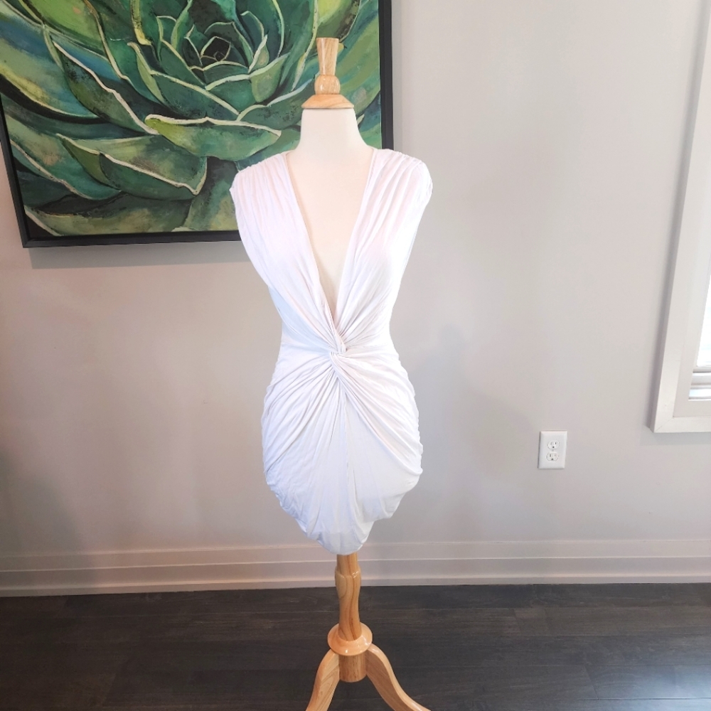 Bebe sexy white Bodycon knit dress